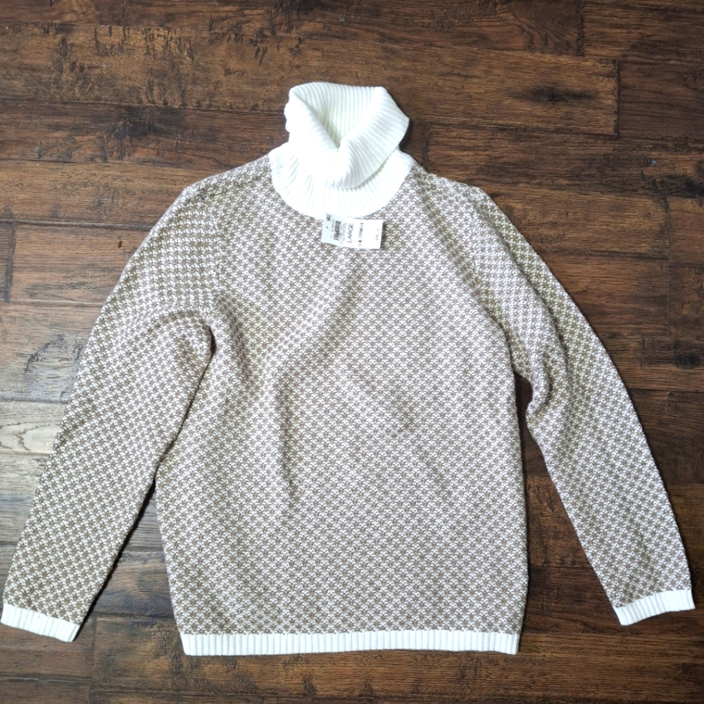 BNWT CREAM KAREN SCOTT SIZE LARGE SWEATER
